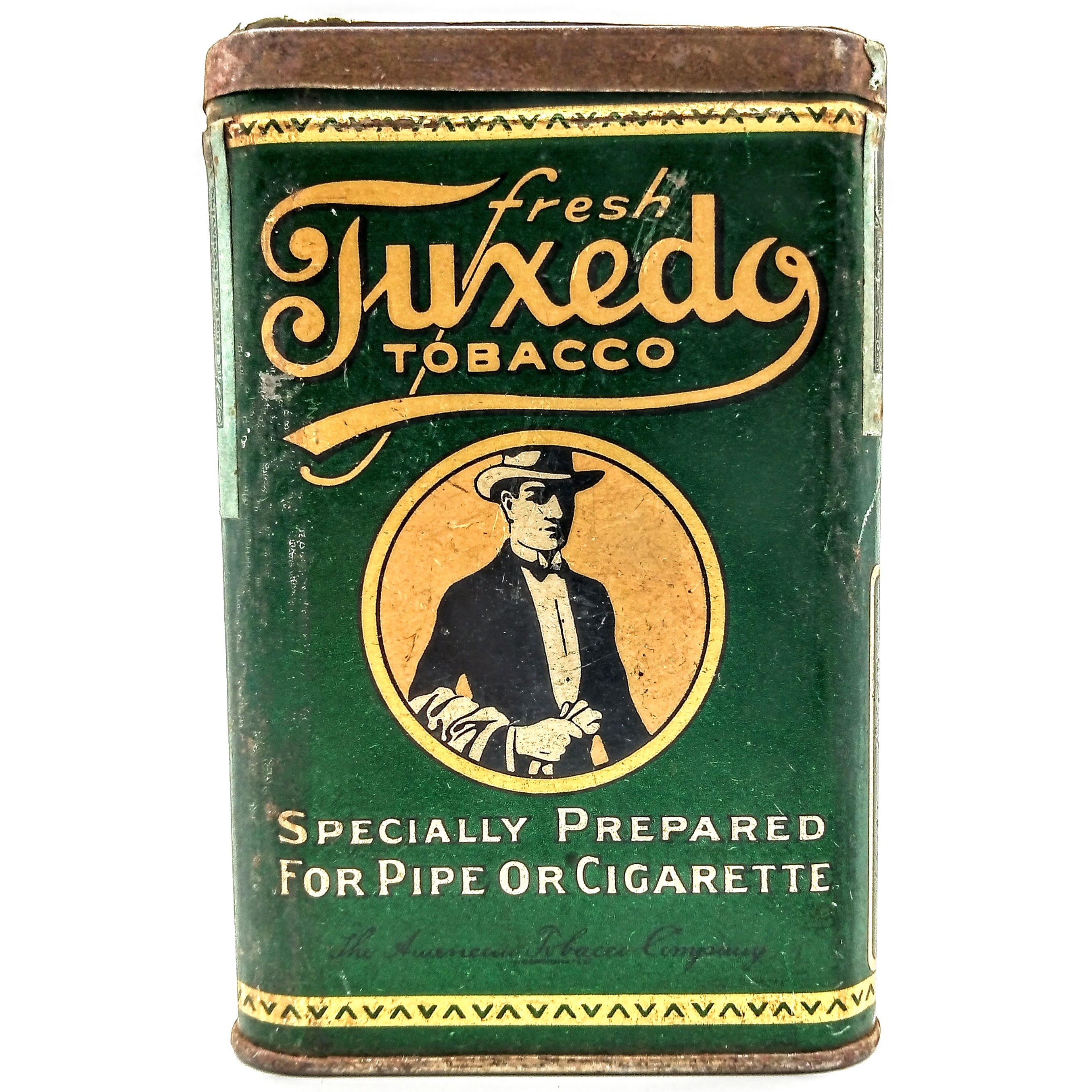 fresh tuxedo tobacco tin Antique Advertising an art craft studio 813