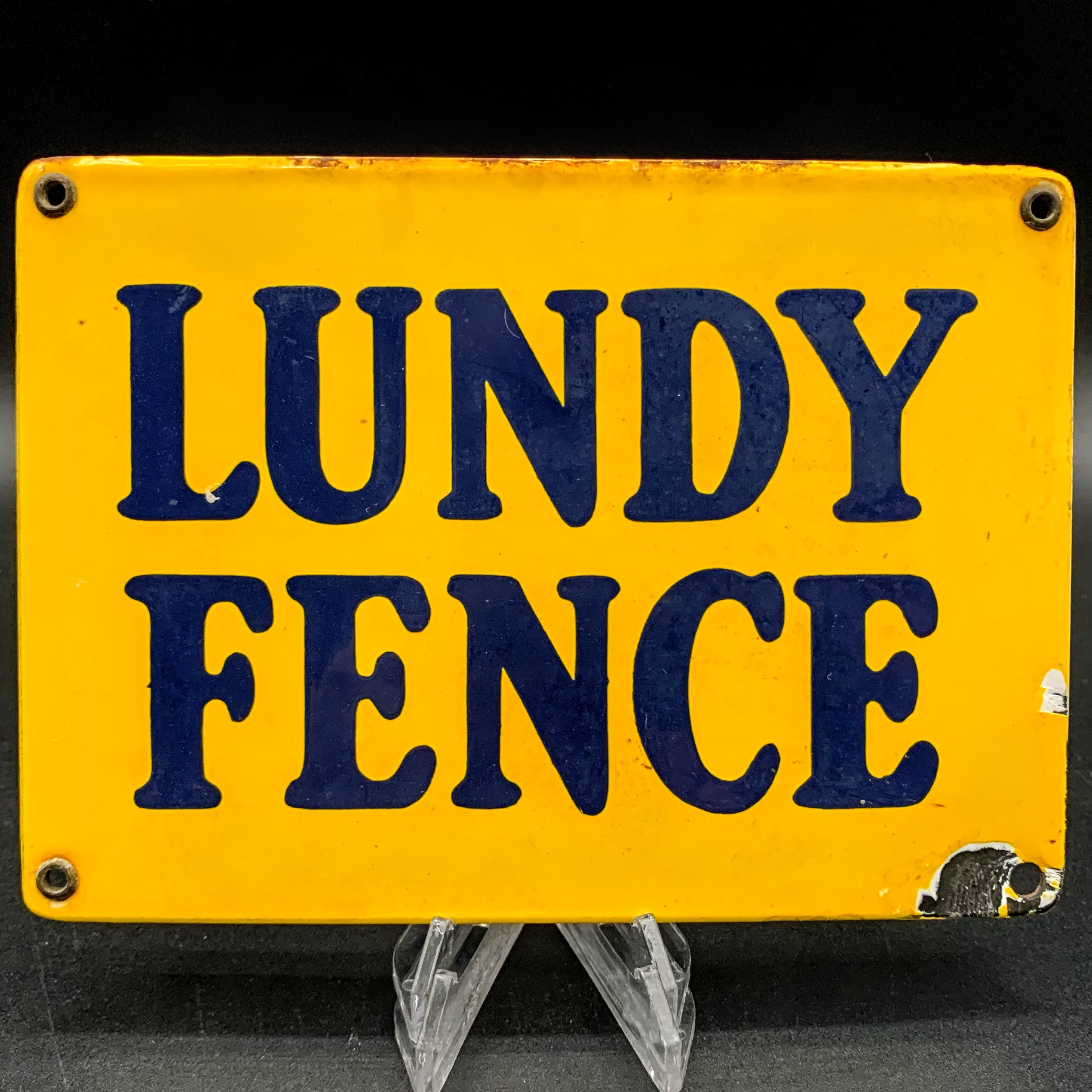 Lundy Fence Porcelain Sign Parry's Vintage