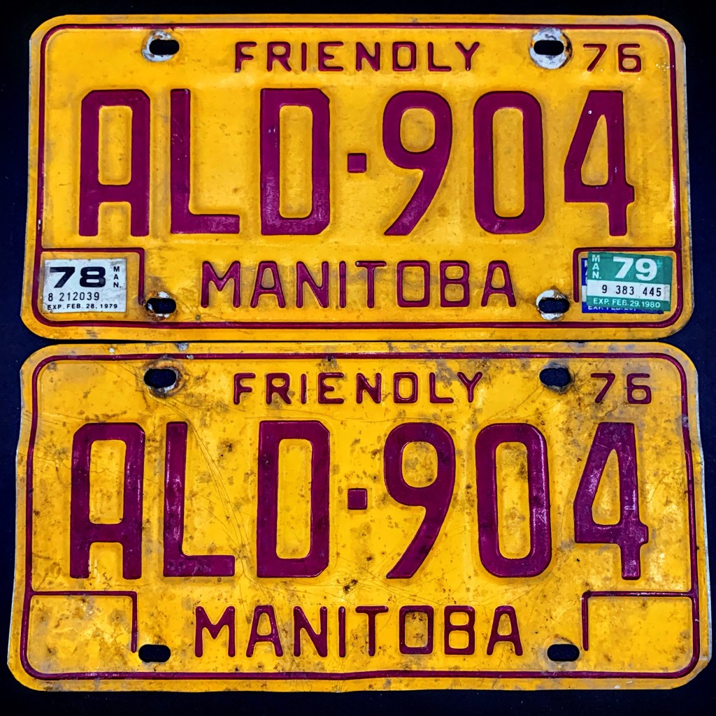 Pair of 1976 Manitoba License Plates Parry's Vintage