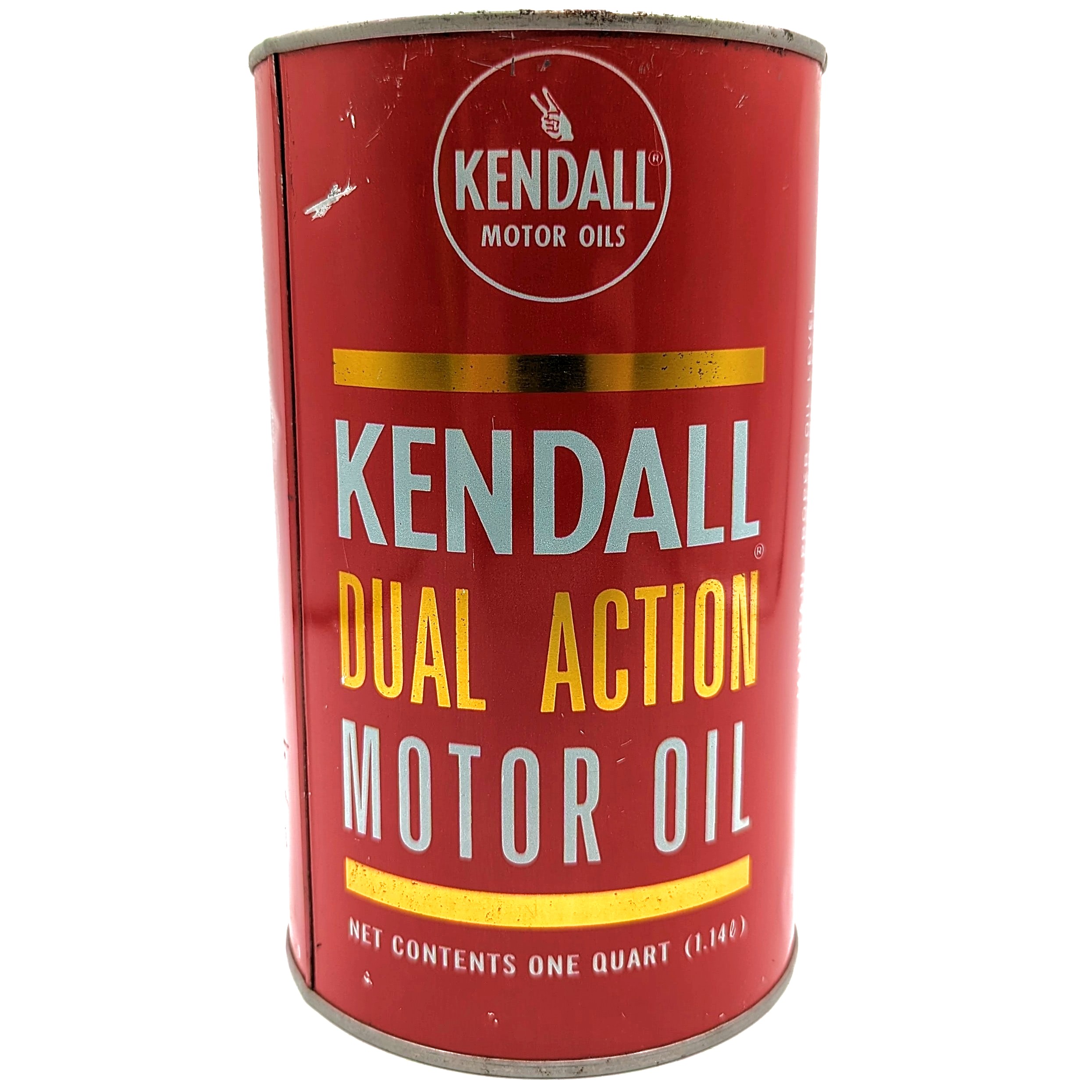 Kendall DualAction Motor Oil Quart Can Parry's Vintage