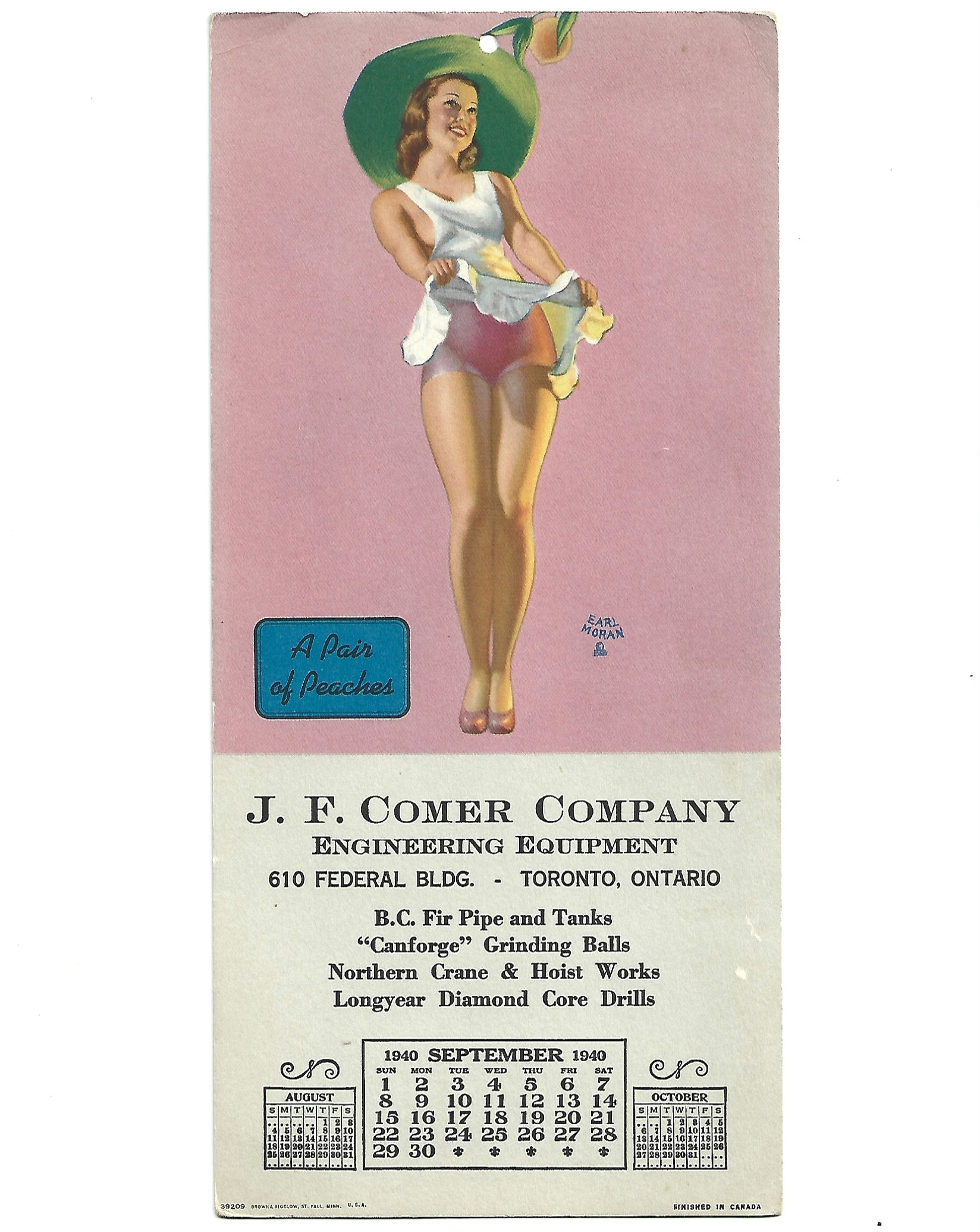 1940 Pin Up Advertising Calendar Parry s Vintage