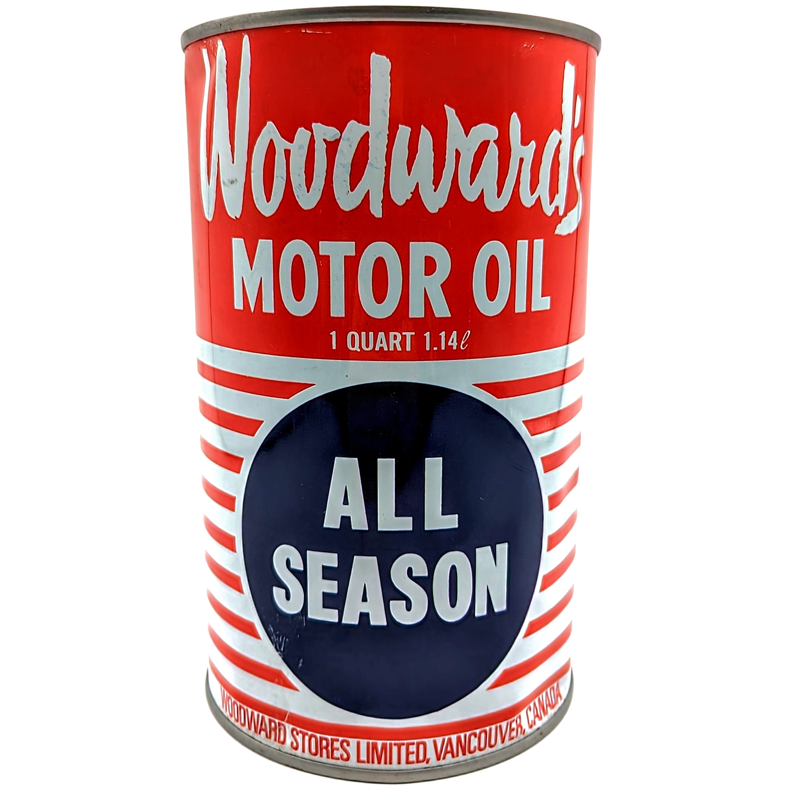 Woodward's Motor Oil Quart Can Parry's Vintage