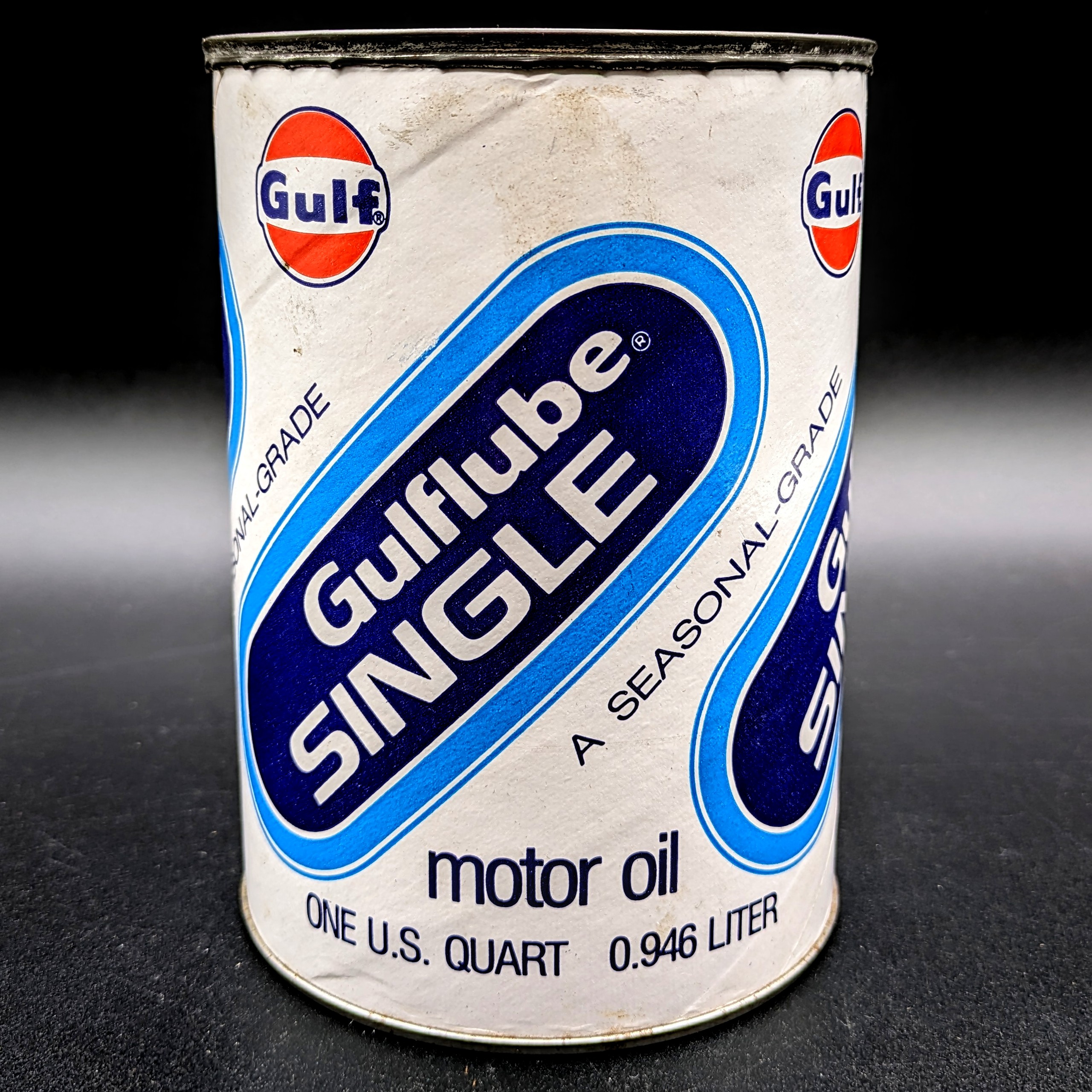 Gulf Gulflube Single Motor Oil Fiber Quart Can Bank - Parry's Vintage