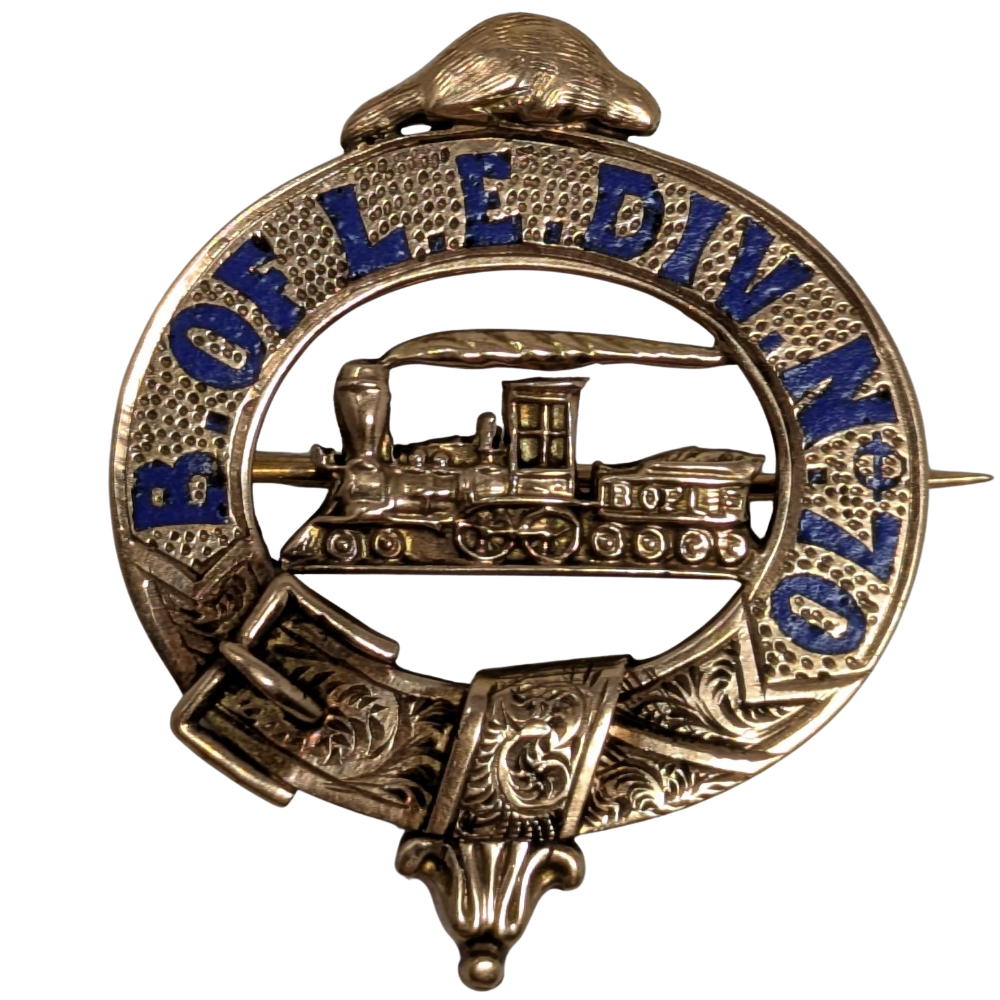 Train Engineer Pin Brotherhood of Locomotive Engineers Badge - Parry's Vintage