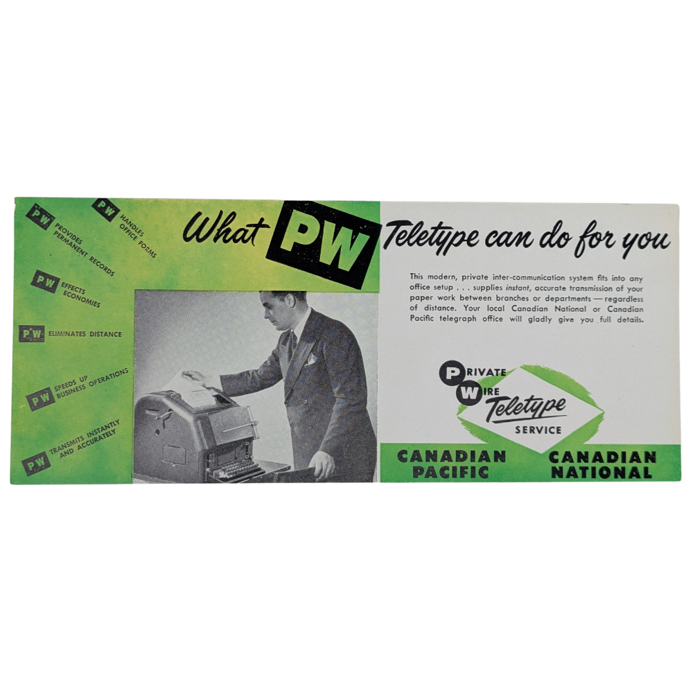 Private Wire Teletype Service Ink Blotter - Parry's Vintage